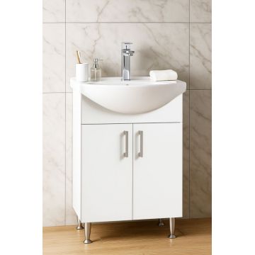 Set Baza si Lavoar seria 005, eco, montata, 50 cm, alb