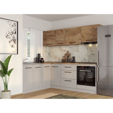 Set Mobila Bucatarie Colt Linea 180*220 Casmir / Stejar C20