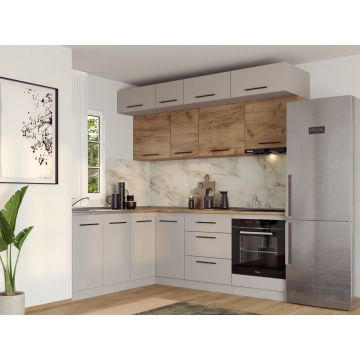 Set Mobila Bucatarie Colt Linea 180*220 Casmir / Stejar C32
