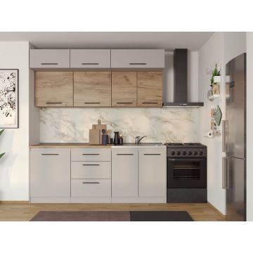 Set Mobila Bucatarie Linea 200 Casmir / Stejar C24