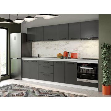 Set Mobila Bucatarie Mina Grafit 280 Gri Antracit C160