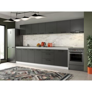 Set Mobila Bucatarie Mina Grafit 340 Gri Antracit C164