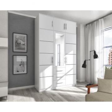 Suprapozabil Bali D3, 3 uși, rafturi integrate, placă laminată, compatibil dulap Bali, 147x58x45 cm, Alb Suprapozabil Bali D3, 3 uși, rafturi integrate, placă laminată, compatibil dulap Bali, 147x58x45 cm, Alb