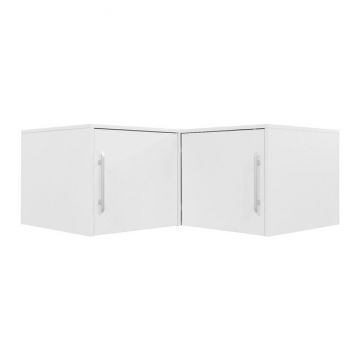 Suprapozabil de colț Bali, extensie practică pentru dulap, PAL melaminat, 108x57x45 cm, Alb Suprapozabil de colț Bali, extensie practică pentru dulap, PAL melaminat, 108x57x45 cm, Alb