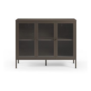 Vitrină gri din metal 121x90x40 cm Layna – Marckeric Vitrină gri din metal 121x90x40 cm Layna – Marckeric