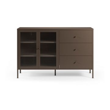 Vitrină gri din metal 140x90x40 cm Layna – Marckeric Vitrină gri din metal 140x90x40 cm Layna – Marckeric