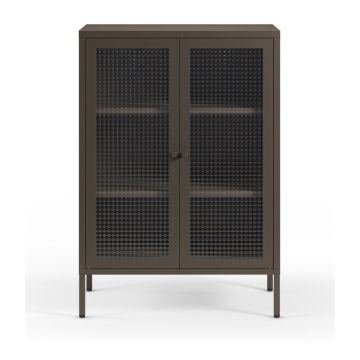 Vitrină gri din metal 70x100x40 cm Layna – Marckeric Vitrină gri din metal 70x100x40 cm Layna – Marckeric
