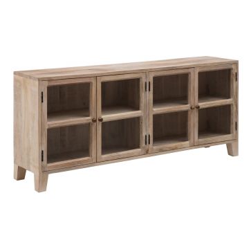 Vitrină în culoare naturală din lemn de mango 160x71 cm – Ixia Vitrină în culoare naturală din lemn de mango 160x71 cm – Ixia