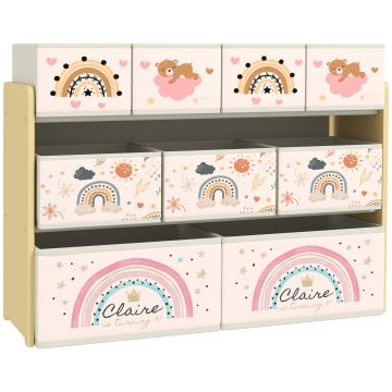 AIYAPLAY Etajeră Depozitare Jucării cu 3 Niveluri și 9 Cutii de Țesătură, Mobilier Depozitare Jucării, 93x30x70 cm, Galben | Aosom Romania AIYAPLAY Etajeră Depozitare Jucării cu 3 Niveluri și 9 Cutii de Țesătură, Mobilier Depozitare Jucării, 93x30x70 cm, Galben | Aosom Romania