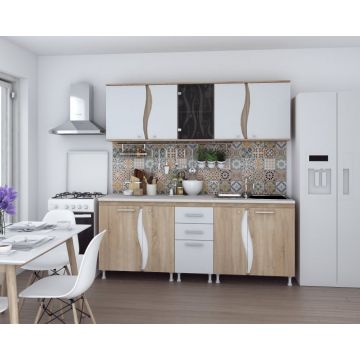 Bucatarie CIP3S - C1 Sonoma + Alb Bucatarie CIP3S - C1 Sonoma + Alb