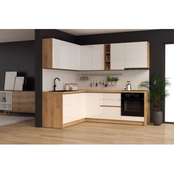 Bucatarie colt Chelsea V1, Alb Bucatarie colt Chelsea V1, Alb