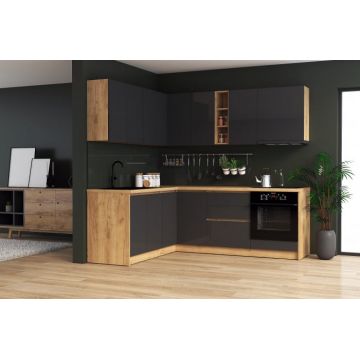 Bucatarie colt Chelsea V1, Gri antracit Bucatarie colt Chelsea V1, Gri antracit