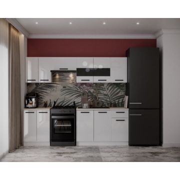 Bucatarie Daria, 240x60x200cm, Alb Bucatarie Daria, 240x60x200cm, Alb