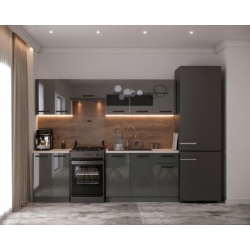 Bucatarie Daria, 240x60x200cm, Antracit Bucatarie Daria, 240x60x200cm, Antracit