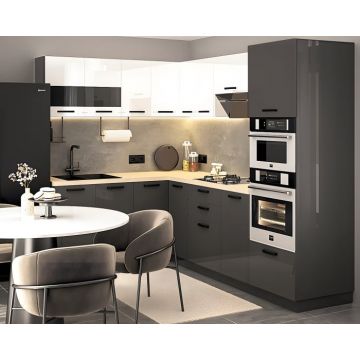 Bucatarie Daria colt  V1, Alb+Antracit Bucatarie Daria colt  V1, Alb+Antracit