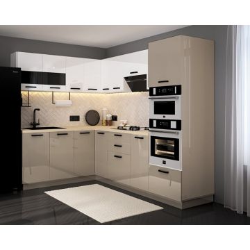 Bucatarie Daria colt V1, Alb+Cappuccino Bucatarie Daria colt V1, Alb+Cappuccino