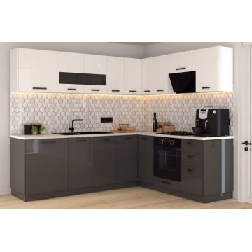 Bucatarie Daria colt V2, Alb+Antracit Bucatarie Daria colt V2, Alb+Antracit