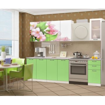 Bucatarie Famp Mar, 200x60x214 cm, Verde Bucatarie Famp Mar, 200x60x214 cm, Verde