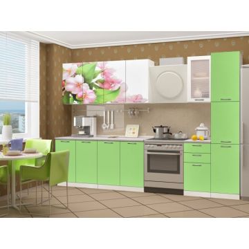 Bucatarie Famp Mar, 240x60x214 cm, Verde Bucatarie Famp Mar, 240x60x214 cm, Verde