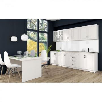 Bucatarie Olea 2.6m MDF Ro, ALB Bucatarie Olea 2.6m MDF Ro, ALB