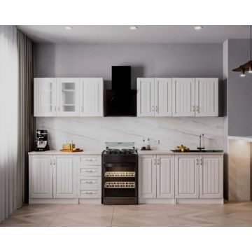 BUCATARIE PROVENCE RO 2.6M MDF, ALB BUCATARIE PROVENCE RO 2.6M MDF, ALB