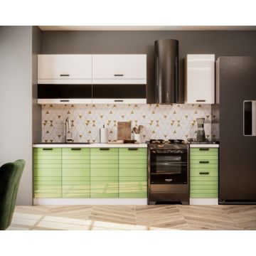 Bucatarie Tehno-3 MDF 2.0m Verde Lucios
