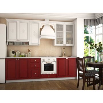 Bucatarie Versailles MDF 2.6m, Rosu Bucatarie Versailles MDF 2.6m, Rosu