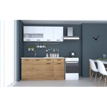 Bucatarie Vio 1.6m, 160x60x200 cm, Stejar K003 Bucatarie Vio 1.6m, 160x60x200 cm, Stejar K003