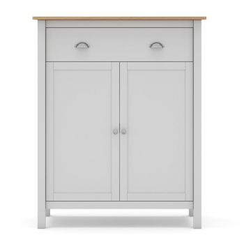 Comodă alb/natural înaltă din lemn de pin 90x110 cm Misti – Marckeric Comodă alb/natural înaltă din lemn de pin 90x110 cm Misti – Marckeric