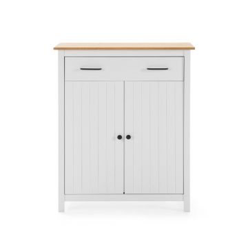 Comodă albă înaltă din lemn de pin 90x110 cm Miranda – Marckeric Comodă albă înaltă din lemn de pin 90x110 cm Miranda – Marckeric