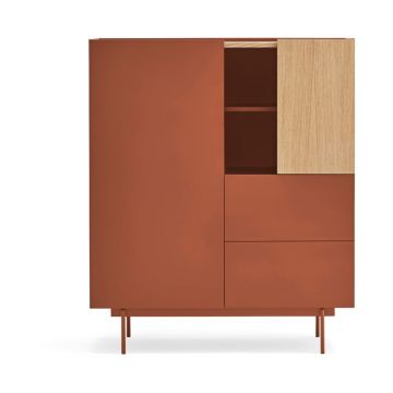 Comodă cărămiziu-natural înaltă cu aspect de lemn de stejar 100x120 cm Otto – Teulat Comodă cărămiziu-natural înaltă cu aspect de lemn de stejar 100x120 cm Otto – Teulat