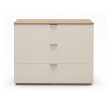 Comodă crem/în culoare naturală cu aspect de lemn de stejar 100x80x40 cm Dennis – Marckeric Comodă crem/în culoare naturală cu aspect de lemn de stejar 100x80x40 cm Dennis – Marckeric