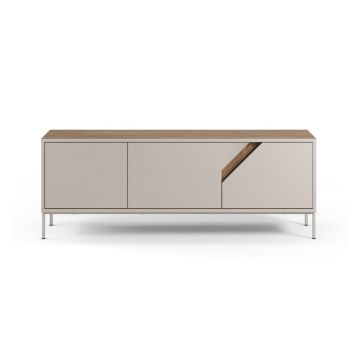 Comodă crem/în culoare naturală cu aspect de lemn de stejar 150x55x35 cm Lilou – Marckeric Comodă crem/în culoare naturală cu aspect de lemn de stejar 150x55x35 cm Lilou – Marckeric