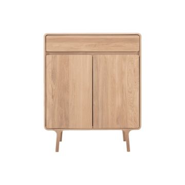 Comodă cu sertar din lemn masiv de stejar Gazzda Fawn Comodă cu sertar din lemn masiv de stejar Gazzda Fawn