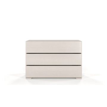 Comodă din lemn de pin alb Skandica Sandemo, 120 x 81 cm