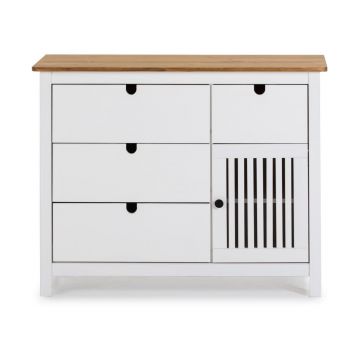 Comodă din lemn Marckeric Bruna, alb Comodă din lemn Marckeric Bruna, alb