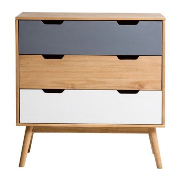 Comodă din lemn masiv de pin Marckeric Cusco, lățime 80 cm Comodă din lemn masiv de pin Marckeric Cusco, lățime 80 cm