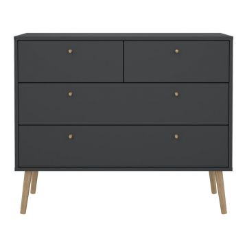 Comodă gri antracit joasă 99x82 cm Bodo – Tvilum Comodă gri antracit joasă 99x82 cm Bodo – Tvilum