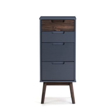 Comodă gri antracit/maro închis înaltă din lemn masiv de pin 40x94 cm Nussa – Marckeric Comodă gri antracit/maro închis înaltă din lemn masiv de pin 40x94 cm Nussa – Marckeric