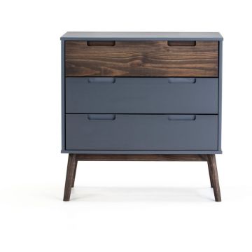 Comodă gri antracit/maro închis înaltă din lemn masiv de pin 80x82 cm Nussa – Marckeric Comodă gri antracit/maro închis înaltă din lemn masiv de pin 80x82 cm Nussa – Marckeric