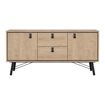 Comodă în culoare naturală cu aspect de lemn de stejar 150x72x40 cm Ry – Tvilum