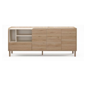 Comodă în culoare naturală cu aspect de lemn de stejar 180x75,5x44 cm Monza – Marckeric