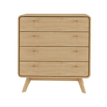 Comodă în culoare naturală înaltă cu aspect de lemn de stejar 80x88 cm Cassie - Støraa Comodă în culoare naturală înaltă cu aspect de lemn de stejar 80x88 cm Cassie - Støraa