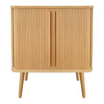 Comodă în culoare naturală înaltă cu aspect de lemn de stejar cu ușă glisantă 83x95 cm Rove – Woodman Comodă în culoare naturală înaltă cu aspect de lemn de stejar cu ușă glisantă 83x95 cm Rove – Woodman