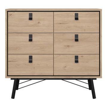 Comodă în culoare naturală joasă cu aspect de lemn de stejar 102x99 cm Ry – Tvilum Comodă în culoare naturală joasă cu aspect de lemn de stejar 102x99 cm Ry – Tvilum