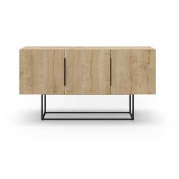 Comodă în culoare naturală joasă cu aspect de lemn de stejar 150x80 cm Titan – Marckeric Comodă în culoare naturală joasă cu aspect de lemn de stejar 150x80 cm Titan – Marckeric