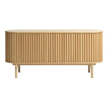 Comodă în culoare naturală joasă cu aspect de lemn de stejar 160x73 cm Carno – Unique Furniture Comodă în culoare naturală joasă cu aspect de lemn de stejar 160x73 cm Carno – Unique Furniture