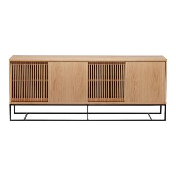 Comodă în culoare naturală joasă cu aspect de lemn de stejar 188x75 cm Ende – Woodman Comodă în culoare naturală joasă cu aspect de lemn de stejar 188x75 cm Ende – Woodman