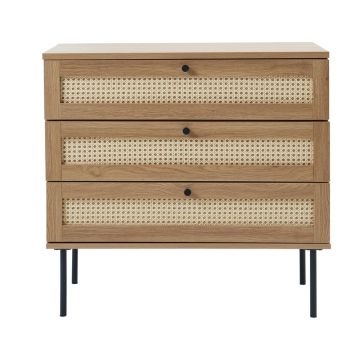 Comodă în culoare naturală joasă cu aspect de lemn de stejar 80x75 cm Pensacola – Unique Furniture Comodă în culoare naturală joasă cu aspect de lemn de stejar 80x75 cm Pensacola – Unique Furniture
