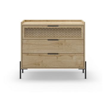 Comodă în culoare naturală joasă cu aspect de lemn de stejar 90x80 cm Inca – Marckeric Comodă în culoare naturală joasă cu aspect de lemn de stejar 90x80 cm Inca – Marckeric